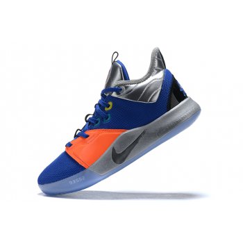 2020 Mens Nike PG 3 NASA Racer Blue Metallic Silver CI2667-400 Shoes